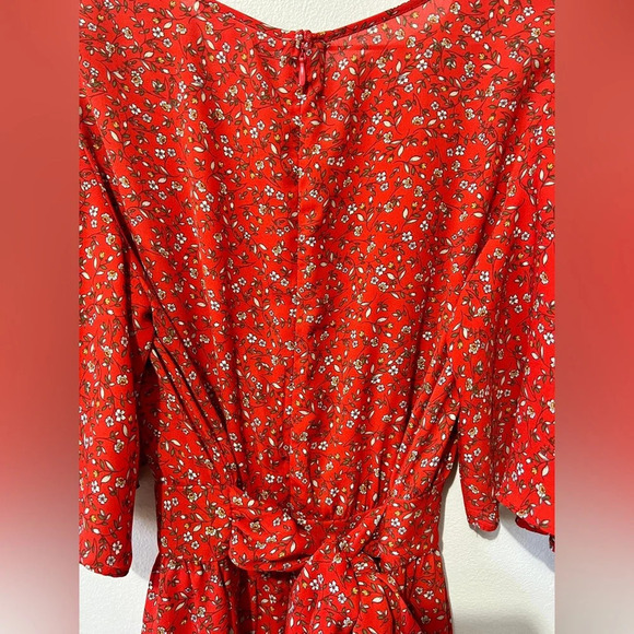Jack by BB Dakota Red Floral Romper - Size 2 - Picture 6 of 8